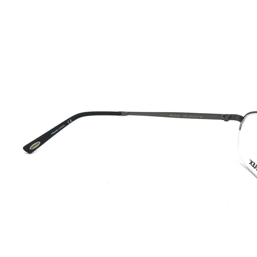 Autoflex Eyeglasses Frames SIR DUKE 033 Gunmetal Gray Round Half Rim 53-19-140
